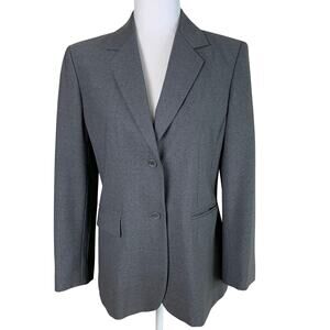 Brooks Brothers 346 Size 6 Women's Blazer Jacket Gray Wool Stretch Career Work